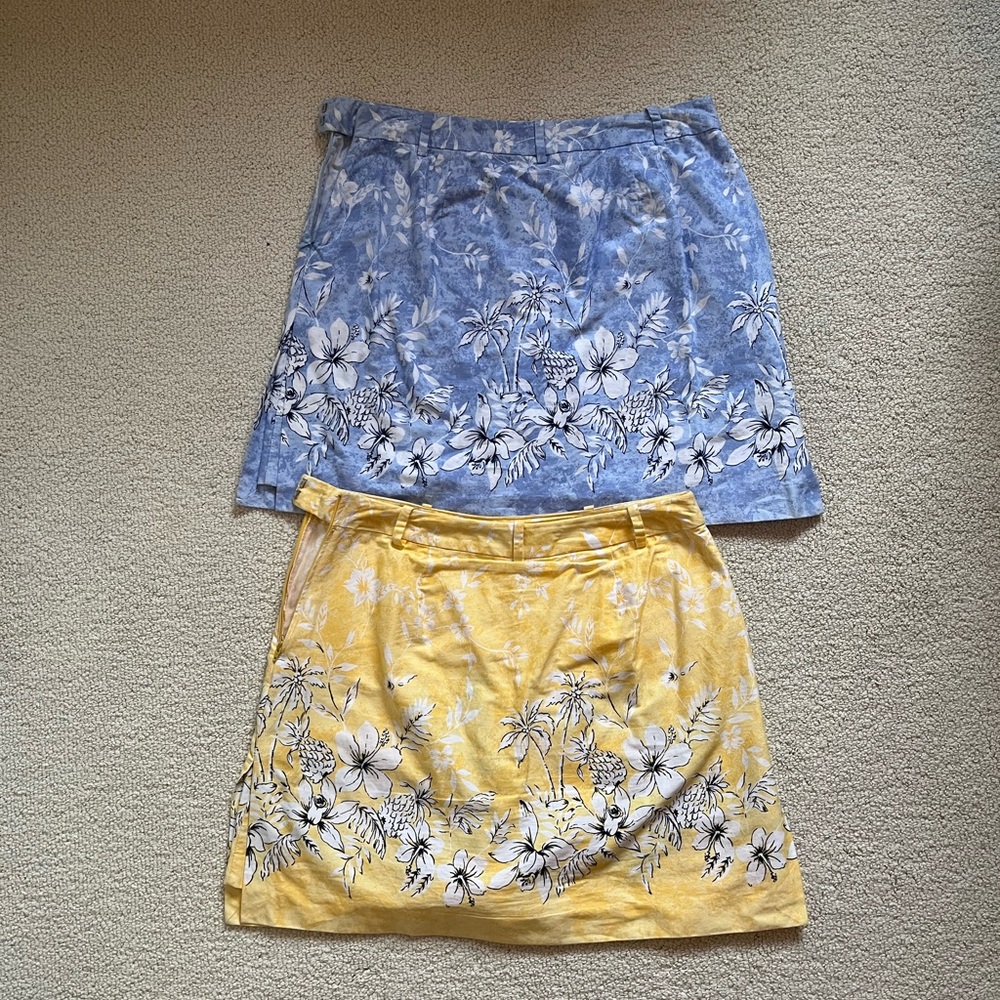 Not available til April

2 Floral Blue and Yellow Skorts
